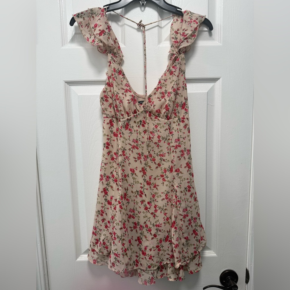 Women's Cap Flutter Sleeve Mini Empire Waist Dress - Wild Fable XS NWOT - Picture 4 of 8